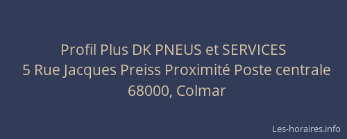 Profil Plus DK PNEUS et SERVICES