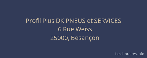 Profil Plus DK PNEUS et SERVICES