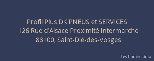 Profil Plus DK PNEUS et SERVICES