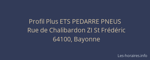 Profil Plus ETS PEDARRE PNEUS