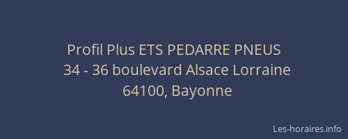 Profil Plus ETS PEDARRE PNEUS