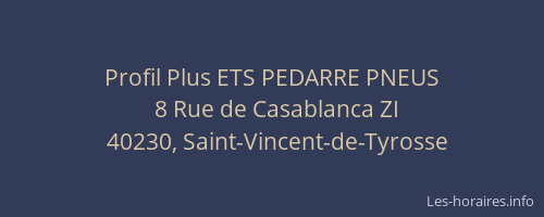 Profil Plus ETS PEDARRE PNEUS
