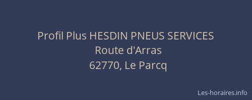 Profil Plus HESDIN PNEUS SERVICES