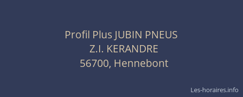 Profil Plus JUBIN PNEUS