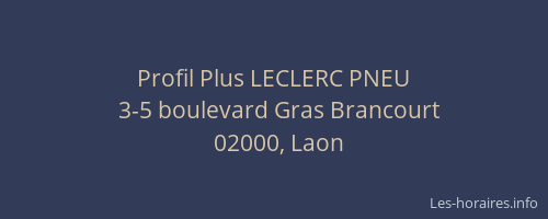 Profil Plus LECLERC PNEU