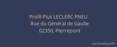 Profil Plus LECLERC PNEU
