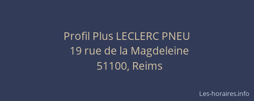 Profil Plus LECLERC PNEU
