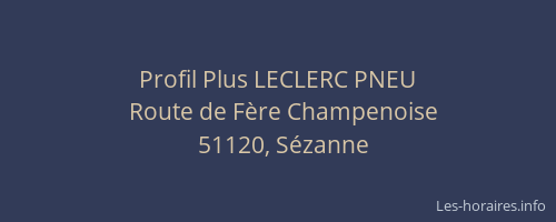 Profil Plus LECLERC PNEU
