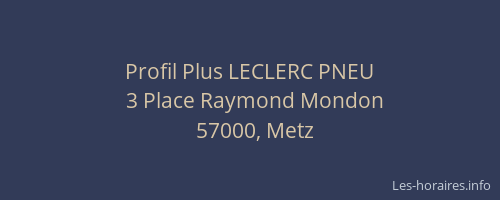 Profil Plus LECLERC PNEU
