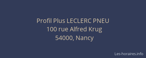 Profil Plus LECLERC PNEU