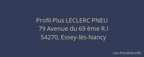 Profil Plus LECLERC PNEU