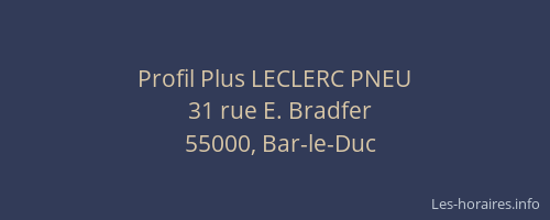 Profil Plus LECLERC PNEU