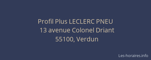 Profil Plus LECLERC PNEU