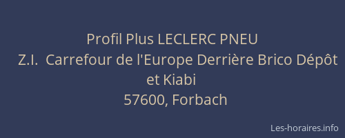 Profil Plus LECLERC PNEU