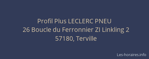 Profil Plus LECLERC PNEU