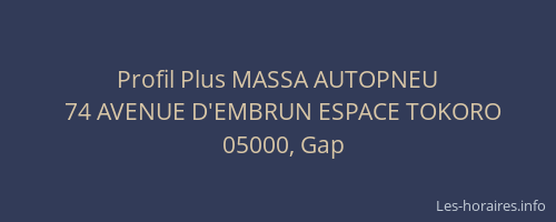 Profil Plus MASSA AUTOPNEU