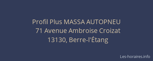 Profil Plus MASSA AUTOPNEU