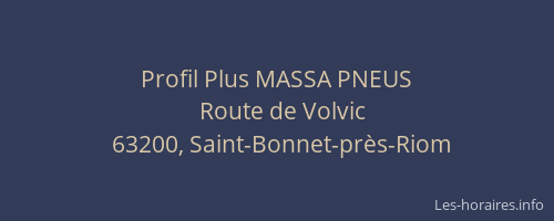Profil Plus MASSA PNEUS