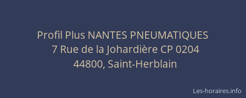 Profil Plus NANTES PNEUMATIQUES