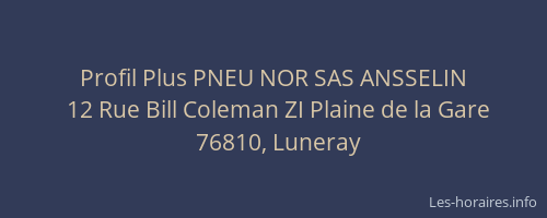 Profil Plus PNEU NOR SAS ANSSELIN