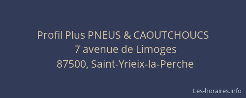 Profil Plus PNEUS & CAOUTCHOUCS