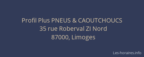 Profil Plus PNEUS & CAOUTCHOUCS