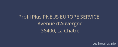 Profil Plus PNEUS EUROPE SERVICE