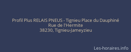 Profil Plus RELAIS PNEUS - Tignieu Place du Dauphiné