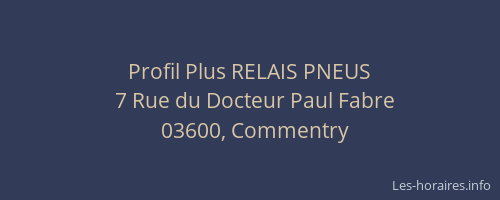 Profil Plus RELAIS PNEUS