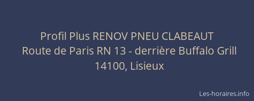 Profil Plus RENOV PNEU CLABEAUT