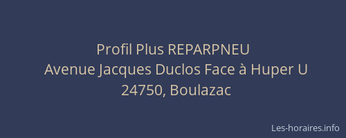 Profil Plus REPARPNEU