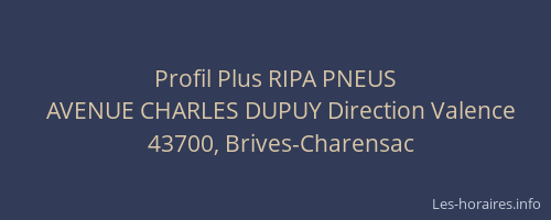 Profil Plus RIPA PNEUS