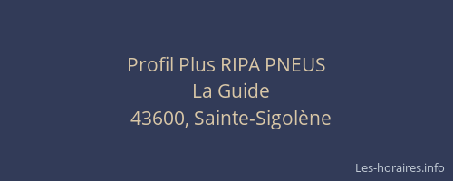 Profil Plus RIPA PNEUS