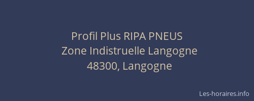 Profil Plus RIPA PNEUS