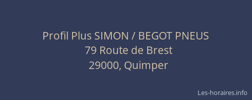 Profil Plus SIMON / BEGOT PNEUS