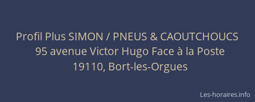 Profil Plus SIMON / PNEUS & CAOUTCHOUCS