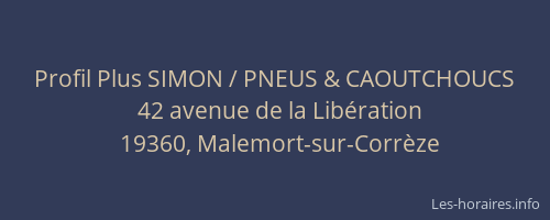 Profil Plus SIMON / PNEUS & CAOUTCHOUCS