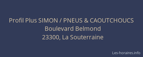 Profil Plus SIMON / PNEUS & CAOUTCHOUCS