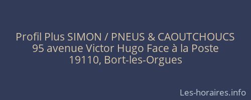 Profil Plus SIMON / PNEUS & CAOUTCHOUCS