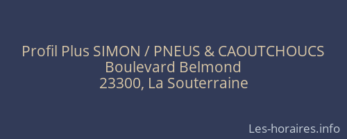 Profil Plus SIMON / PNEUS & CAOUTCHOUCS