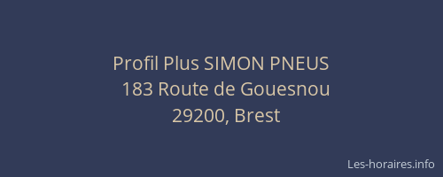 Profil Plus SIMON PNEUS