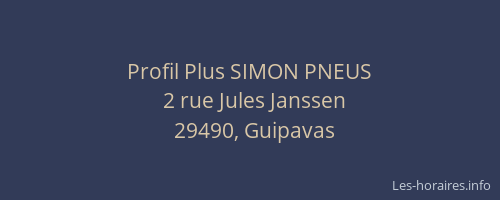 Profil Plus SIMON PNEUS