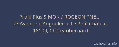 Profil Plus SIMON / ROGEON PNEU