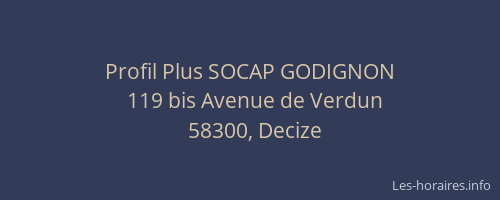 Profil Plus SOCAP GODIGNON