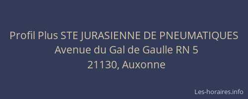 Profil Plus STE JURASIENNE DE PNEUMATIQUES