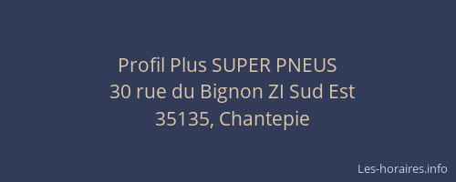 Profil Plus SUPER PNEUS