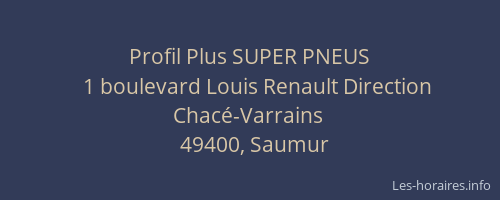 Profil Plus SUPER PNEUS