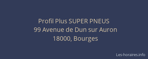 Profil Plus SUPER PNEUS