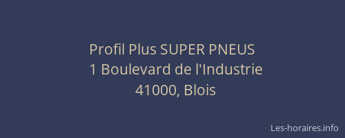 Profil Plus SUPER PNEUS