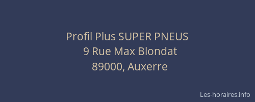 Profil Plus SUPER PNEUS